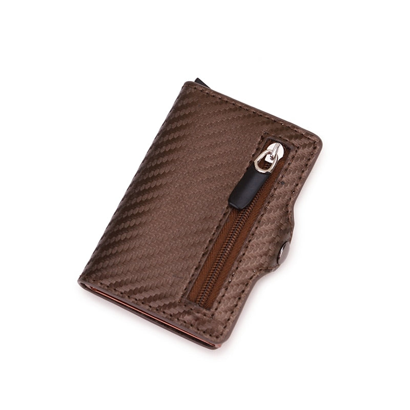 Carbon Fiber Anti Rfid Leather Credit Card Holders