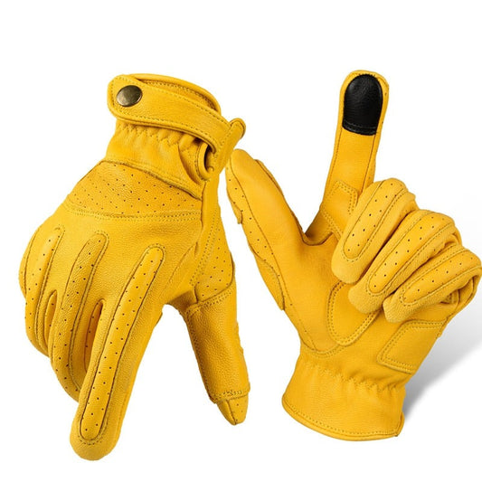 Breathable Non-slip Motorcycle Leather Gloves