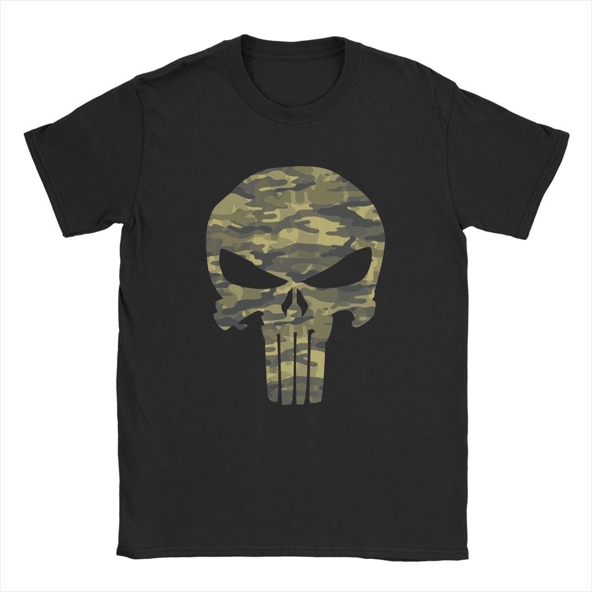 Punisher Skull Camouflage Cotton T Shirt