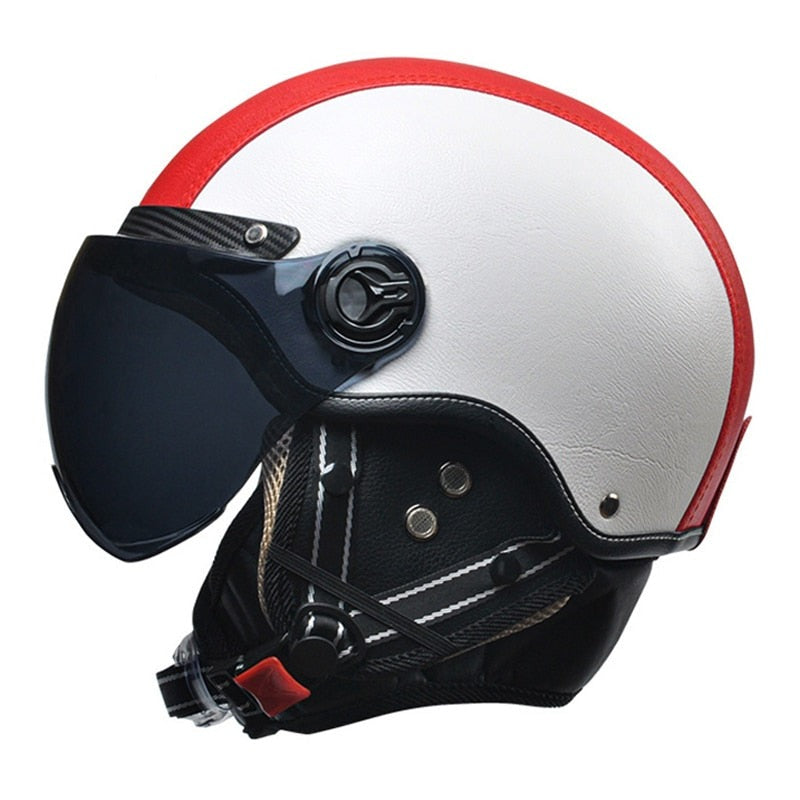 Retro Motorcycle Visor Half Face Helmet