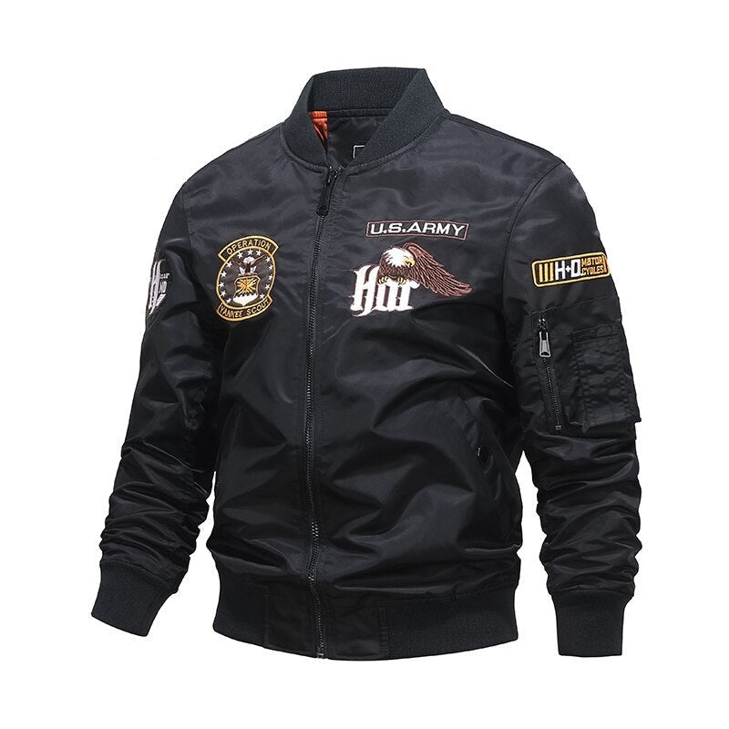H D Bomber Jacket with HOG Embroidery Work – xroder