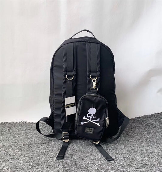 Black Skull Backpack with Small Bag