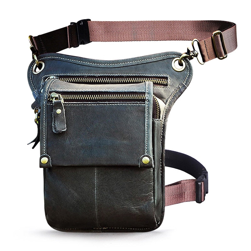 CONTACT'S 100% Crazy Horse Leather Waist Packs Travel Fanny Pack