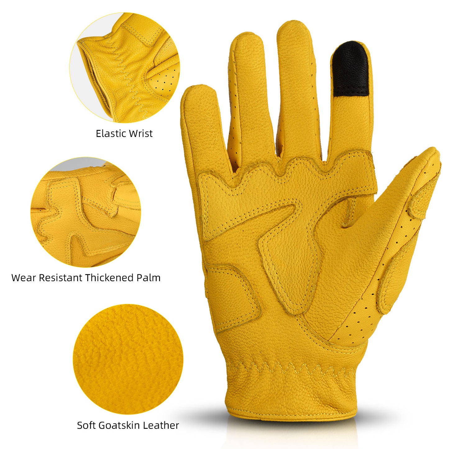 Breathable Non-slip Motorcycle Leather Gloves