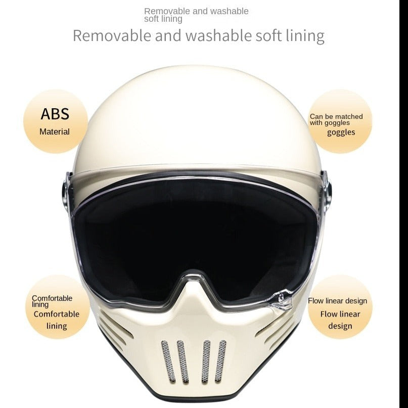 Retro ABS Light Full Face  Motorcycle Helmet