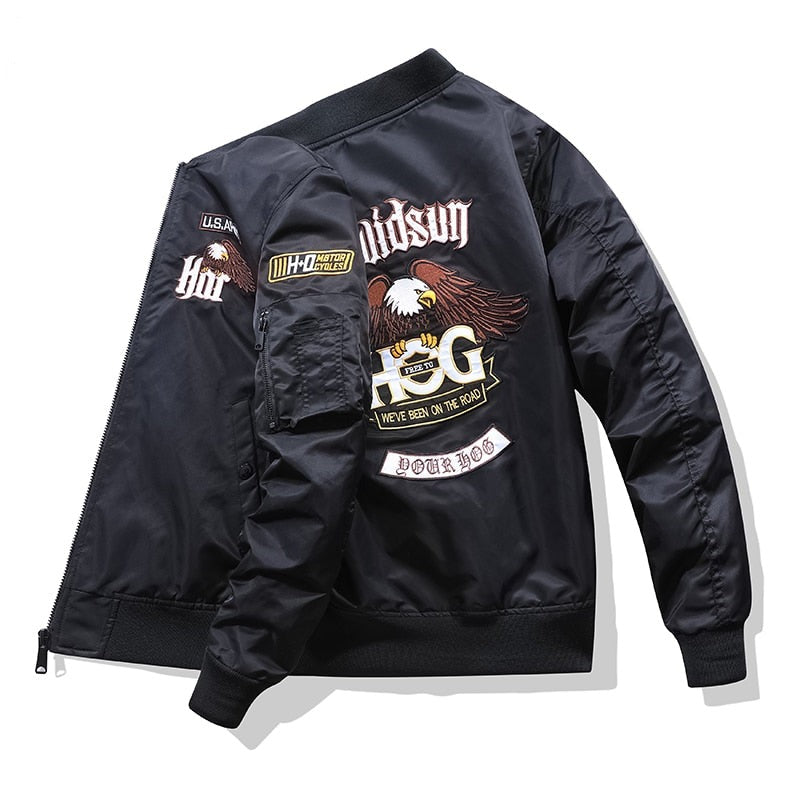 H D Bomber Jacket with HOG Embroidery Work