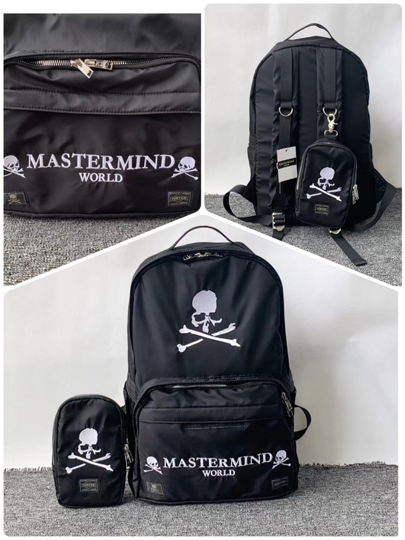 Black Skull Backpack with Small Bag