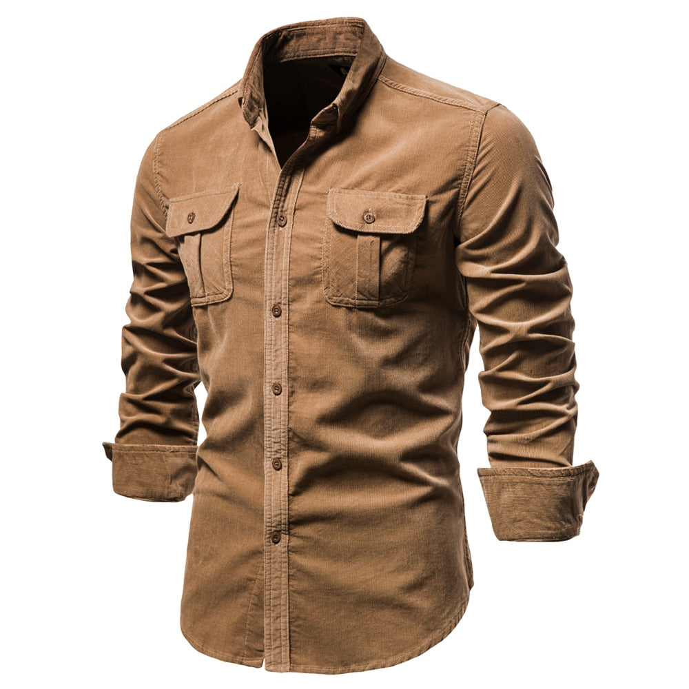 Corduroy Cotton Casual Slim Fit Shirt