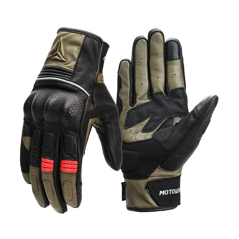 Retro Real Leather Motorcycle Gloves