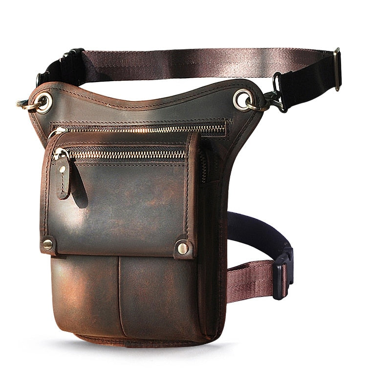 Crazy Horse Leather Multi-function Leg Bag