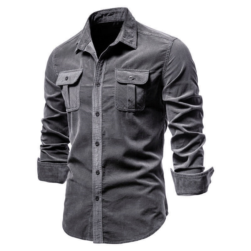 Corduroy Cotton Casual Slim Fit Shirt