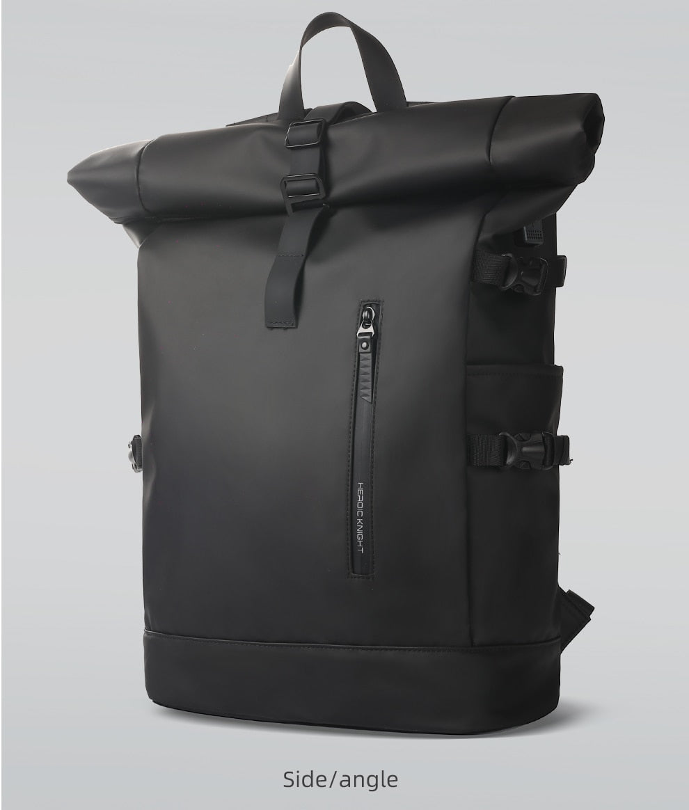 Black Waterproof USB Charging Backpack