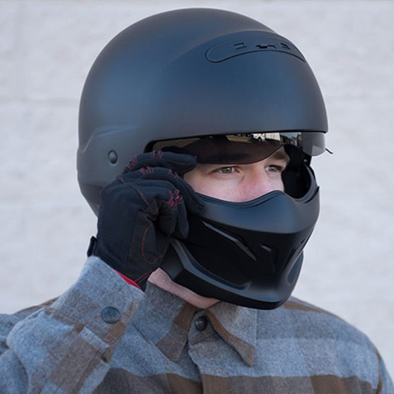 Matte Black Adjustable Motorcycle Helmet