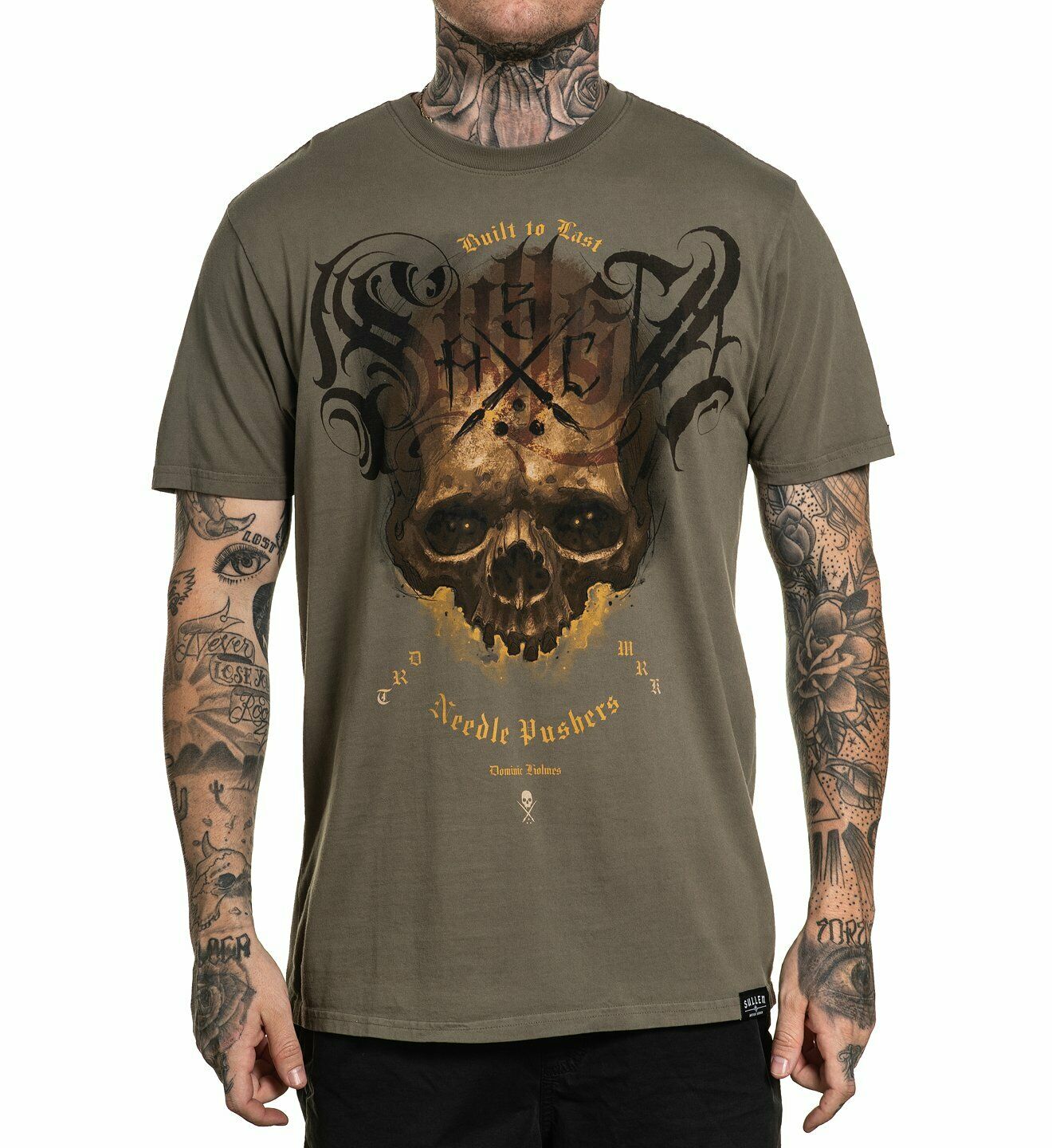 Sullen Art Collective Olive Skull  T Shirt