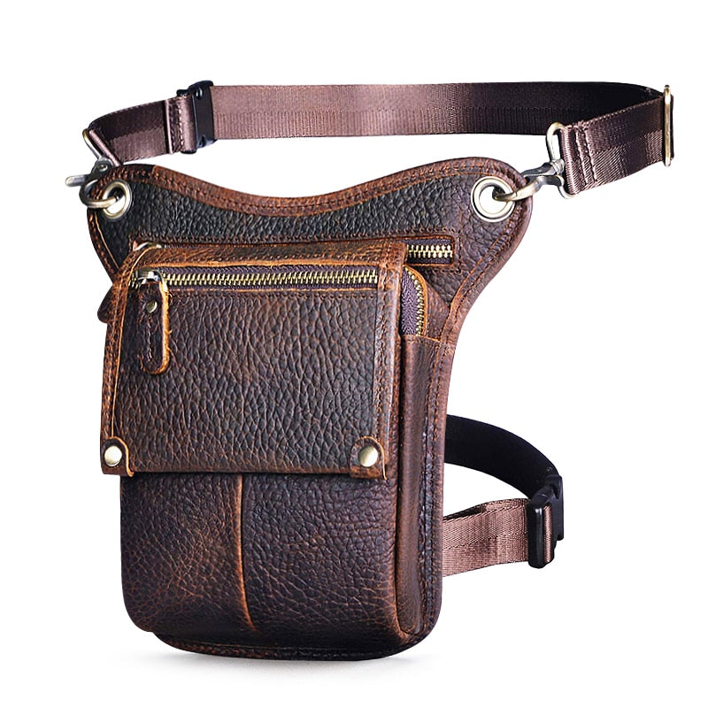 Crazy Horse Leather Multi-function Leg Bag