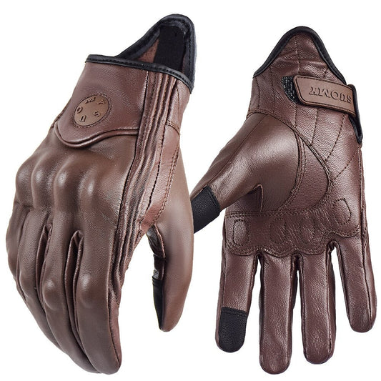 Retro Leather Motorcycle Gloves