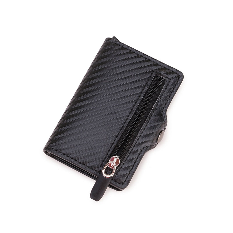 Carbon Fiber Anti Rfid Leather Credit Card Holders