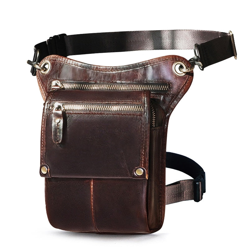 Crazy Horse Leather Multi-function Leg Bag