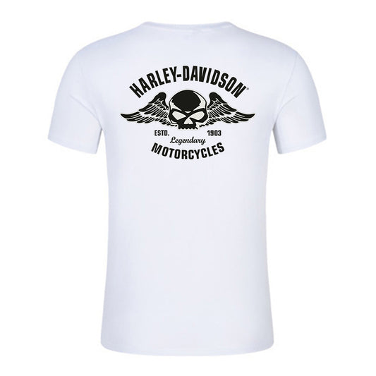 H D Skull Wings Cotton Hal;f Sleeve T-shirt