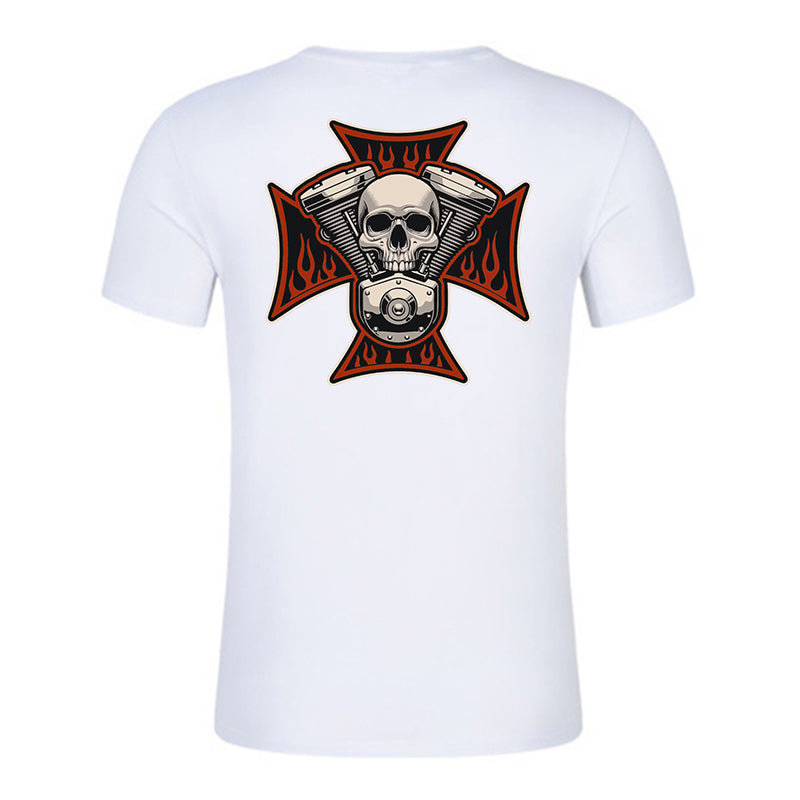 V-twin Skull Chopper Cotton Half Sleeve T-shirt