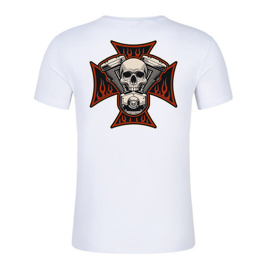 V-twin Skull Chopper Cotton Half Sleeve T-shirt