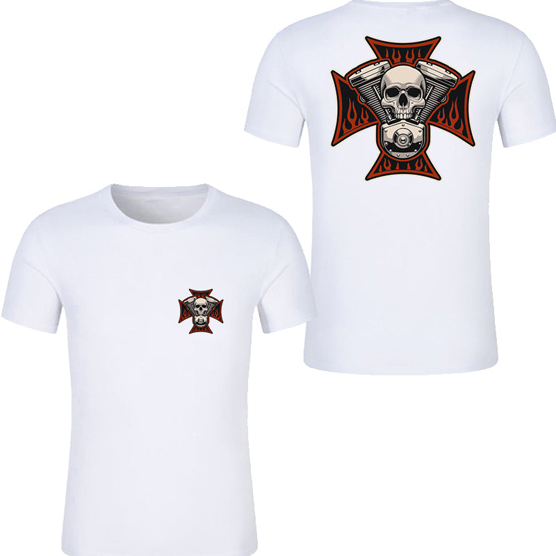 V-twin Skull Chopper Cotton Half Sleeve T-shirt