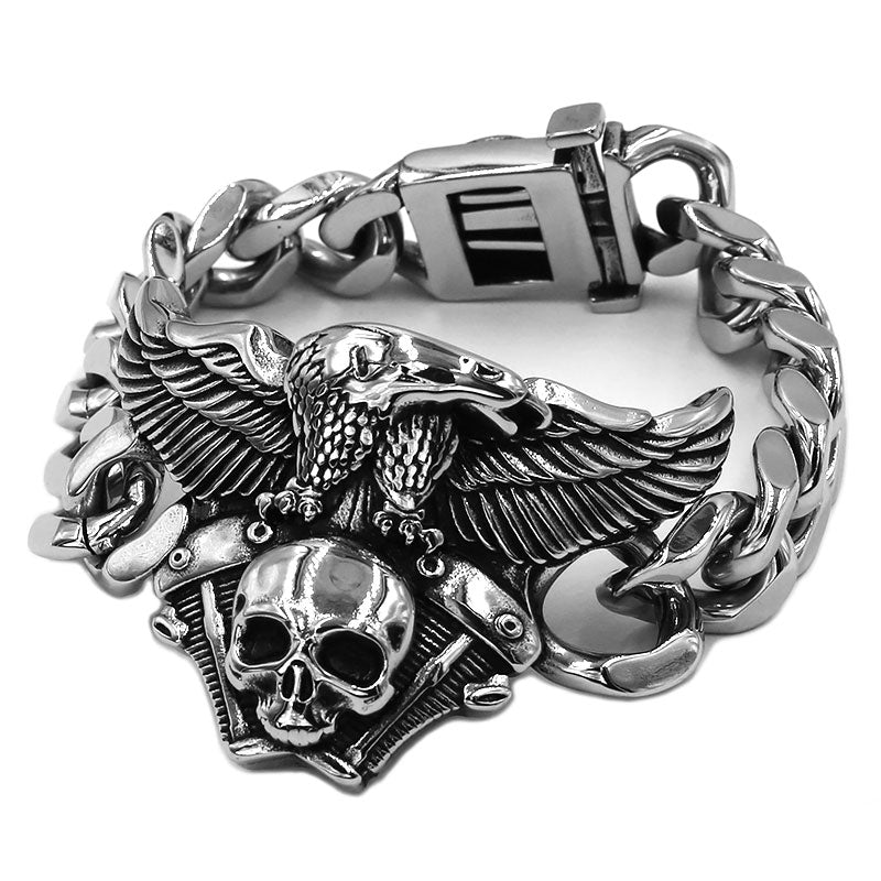 Engine Skull Eagle Bracelet