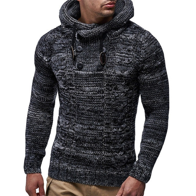 Warm Knitted Pullovers Hoodie