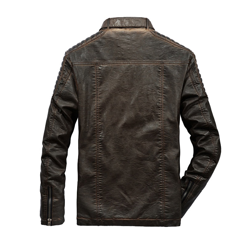 Slim Fit PU Leather Motorcycle Jacket