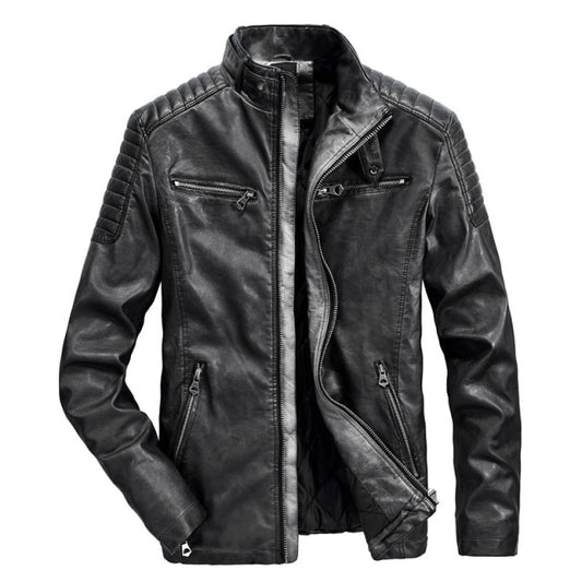 Slim Fit PU Leather Motorcycle Jacket