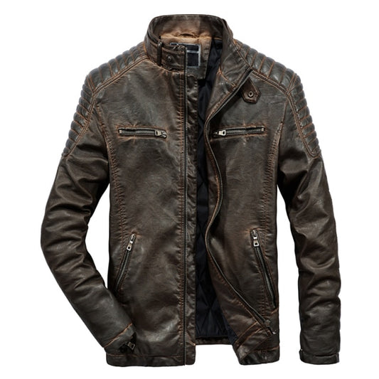 Slim Fit PU Leather Motorcycle Jacket