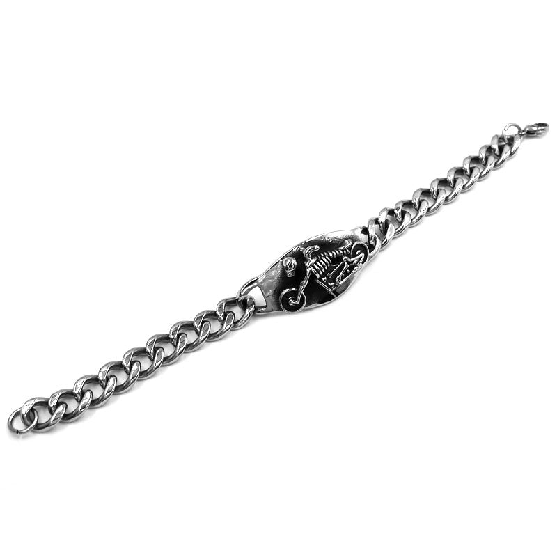 Grim Reaper Skull Ride Motorcycle Biker Bracelet