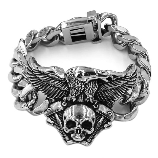 Engine Skull Eagle Bracelet