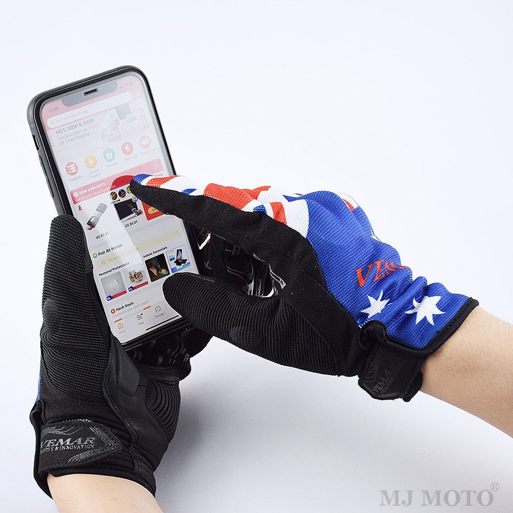 Flag Design Stylish Motorcycle Gloves