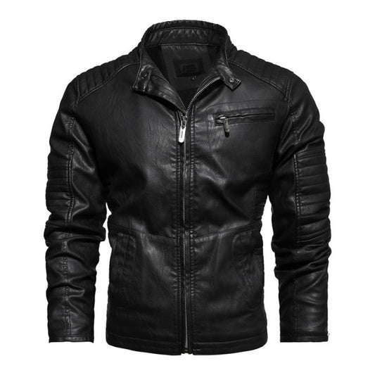 PU Leather Slim Fit Motorcycle Jacket