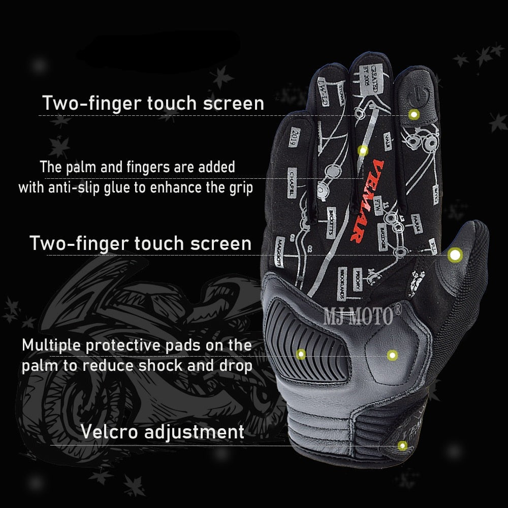 Skull Rock Design Stylish Motorcycle Gloves