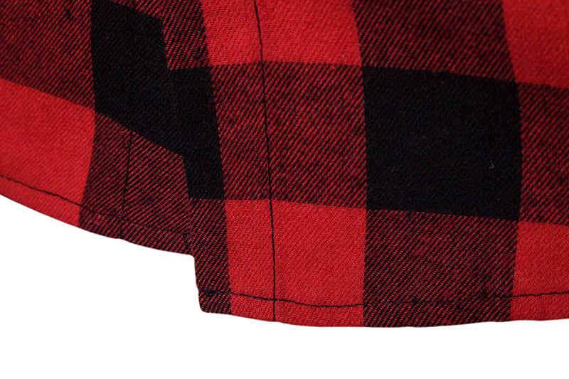 Plaid Dual Pockets Long Sleeve Hoodie