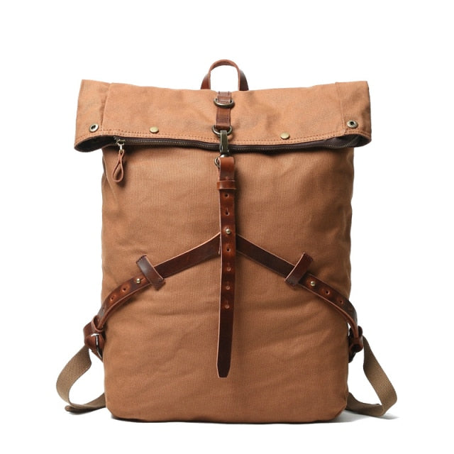 Vintage Canvas Leather Backpack