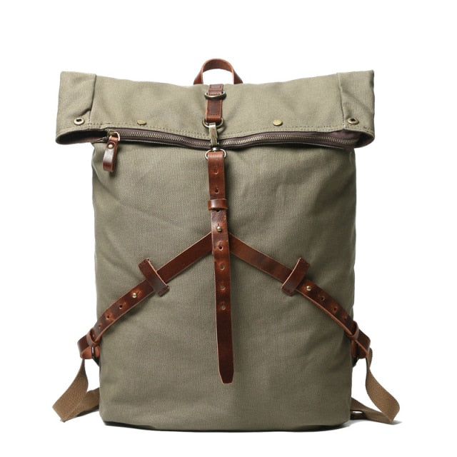 Vintage Canvas Leather Backpack