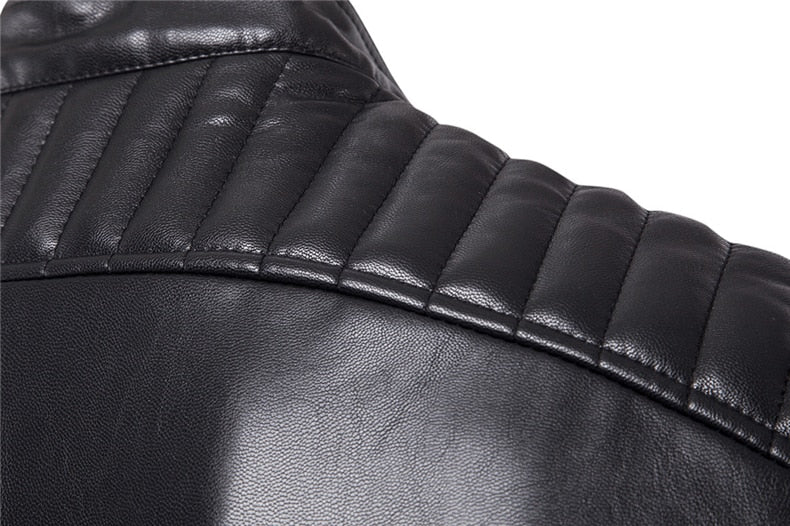 Black PU Leather Motorcycle Jacket