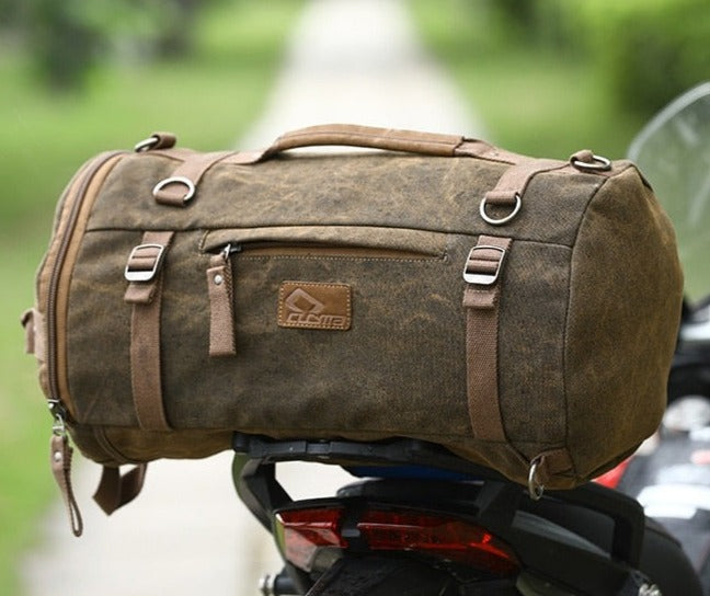 Vintage Retro Motorcycle Canvas Backpack