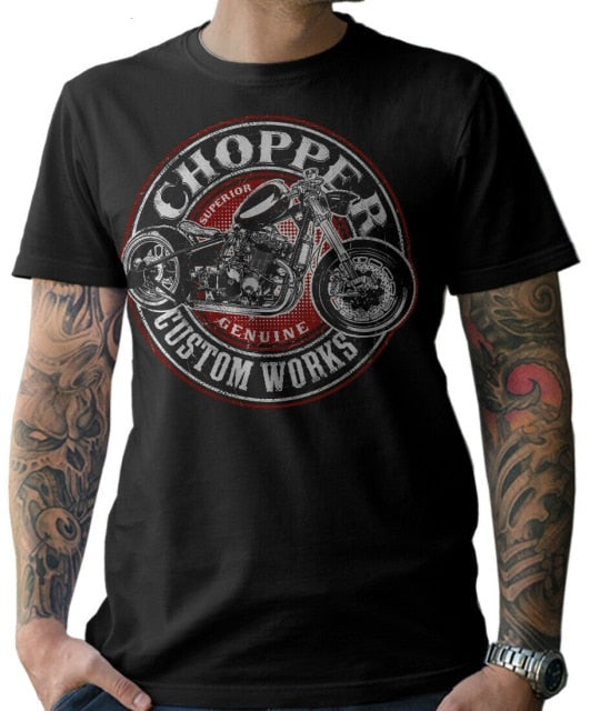 Oldschool Custom Motorrad  T-Shirt