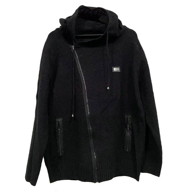 Black Casual Zipper Cardigan Warm Hoodie