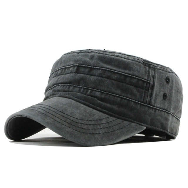 Classic Vintage Flat Top Washed Cap