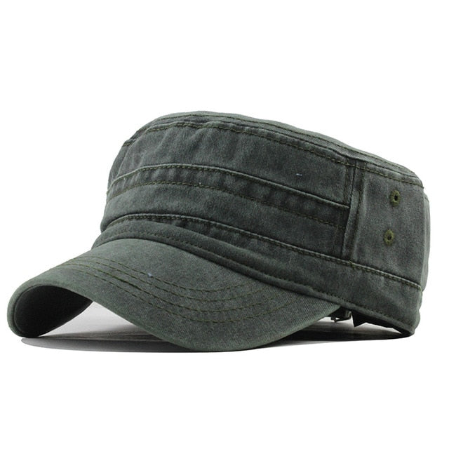 Classic Vintage Flat Top Washed Cap