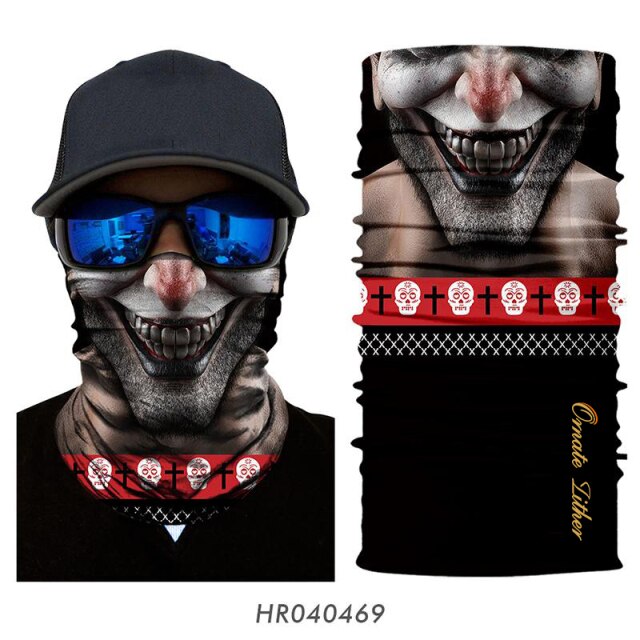 3D Skull Printed Breathable Bandana