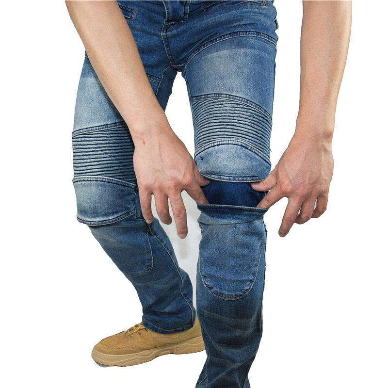 Motocross Racing Protective Pads Denim Jeans Pants