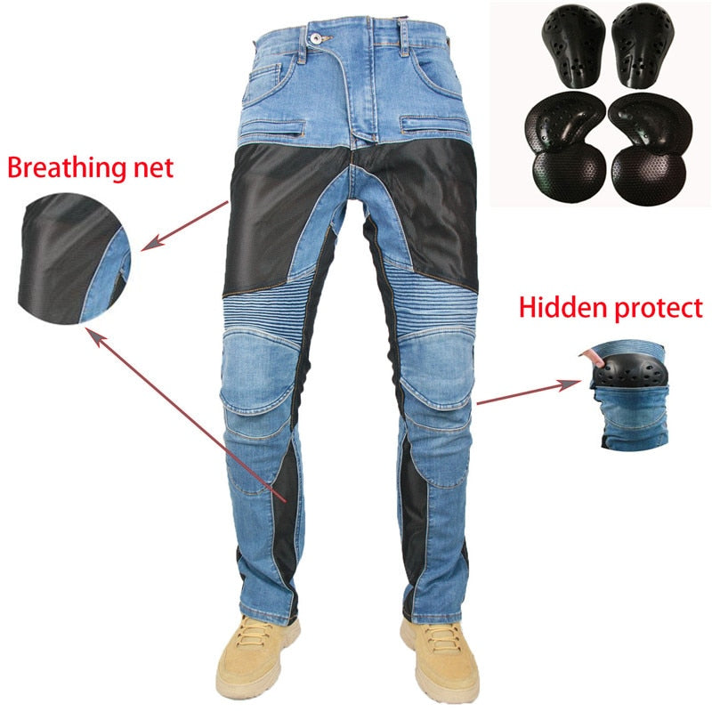 Denim Jeans Protective Motorcycle Pants