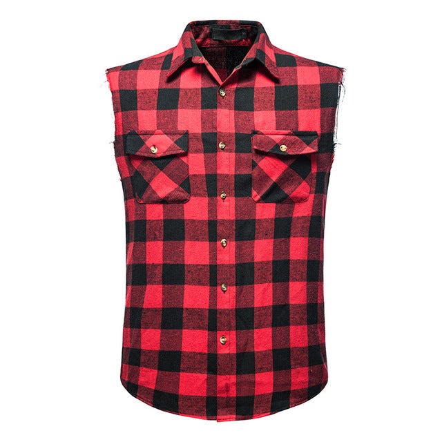 Flannel Plaid Double Pocket Vest