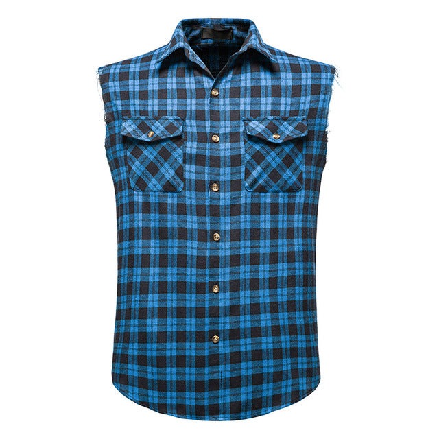 Flannel Plaid Double Pocket Vest